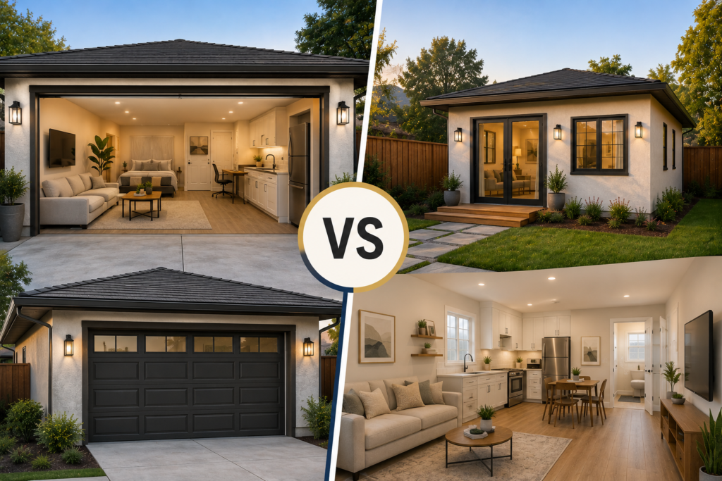 Garage Conversion vs. Detached ADU
